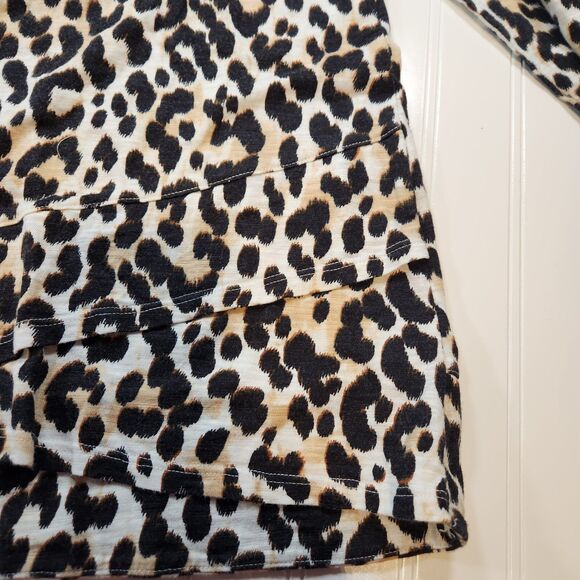 Chicos Xl Animal Print Brown 3/4  Sleeve Blouse - Picture 7 of 11